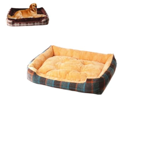 Großes Plüsch-Hundebett, weiches Rechteck mit Nackenrolle, bequemes Katzenbett für kleine, mittelgroße und große Hunde und Katzen (Farbe 2,60 x 45 x 6 cm) von KEDAOLA