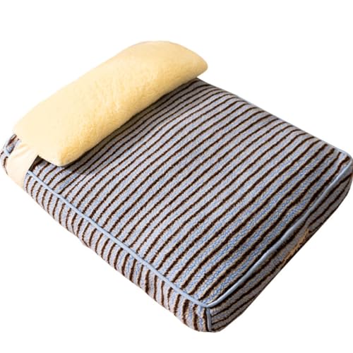 Hundebett, waschbar, große Kistenunterlage, wendbar, mit abnehmbarem Kissen, Haustierbett mit rutschfester Unterseite, weiche Hundehütte für kleine, mittelgroße Hunde und Katzen (55 x 40 x 7 cm) von KEDAOLA
