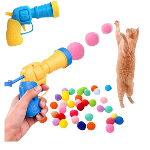 KEDAOLA 2 Stück Katzenballpistole mit 200 Stück bunten Plüschbällen, Spielzeug-Ballwerfer Pistole für alle Rassen, Katzenjagd-Übung KEDAOLA 2 Stück Katzenballpistole mit 200 Stück bunten Plüschbällen, Spielzeug-Ballwerfer Pistole für alle Rassen, Katzenjagd-Übung von KEDAOLA