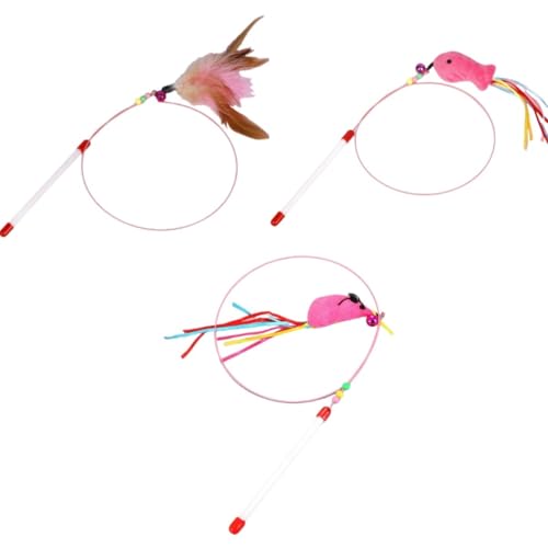 KEDAOLA 3CPS Feder-Teaser Katzenspielzeug, interaktiver Fisch-Maus-Teaser Zauberstab mit Glocken, Zauberstabfänger und Übungsstab, Katzenübung und Spielzeit für kleine mittelgroße Katzen KEDAOLA 3CPS Feder-Teaser Katzenspielzeug, interaktiver Fisch-Maus-Teaser Zauberstab mit Glocken, Zauberstabfänger und Übungsstab, Katzenübung und Spielzeit für kleine mittelgroße Katzen von KEDAOLA