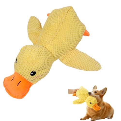 KEDAOLA Große Plüschente, quietschendes Hundespielzeug, 45 cm, interaktives Welpenspielzeug, weiches Welpenspielzeug für kleine, mittelgroße und große Hunde (45 x 38 cm) von KEDAOLA