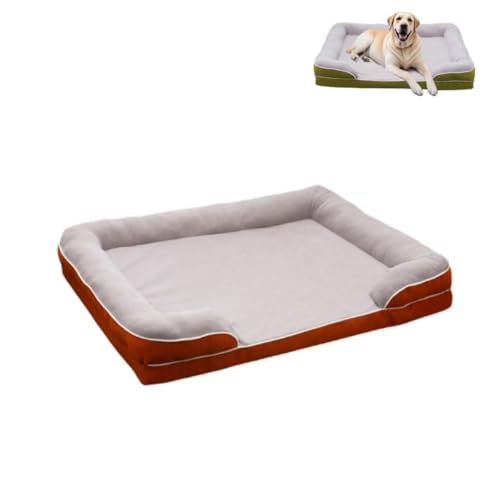 KEDAOLA Großes Hundebett, Wabenschaum-Sofa, Couch, Haustierbett mit abnehmbarem, waschbarem Bezug für kleine, mittelgroße Hunde und Katzen (Orange, 80 × 55 cm) von KEDAOLA