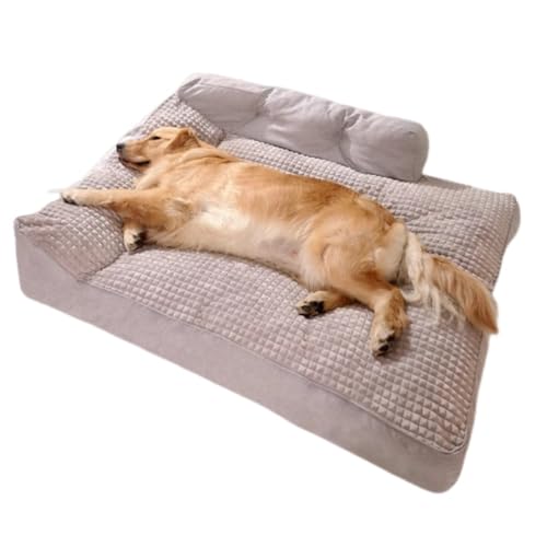 KEDAOLA Großes Hundebett, flauschige Kistenunterlage, Haustier-/Katzenbett-Kissen mit abnehmbarem Bezug, für kleine, mittelgroße und große Hunde und Katzen (Grau, 100 x 75 x 5 cm) von KEDAOLA
