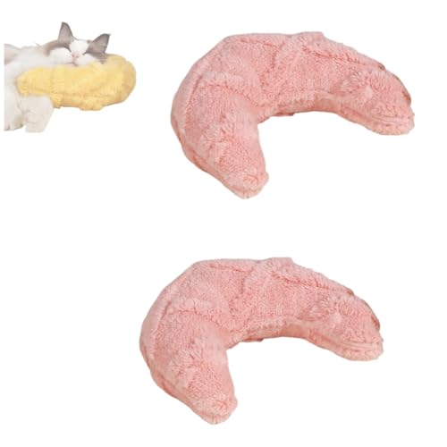 KEDAOLA Haustierkissen, Plüsch-Mond-Kuschelkissen, weiches Katzen-Hunde-Nackenkissen zur Gelenkentlastung, Schlafverbesserung für Hunde und Katzen (Rosa) von KEDAOLA