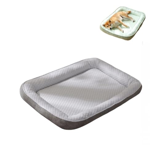 KEDAOLA Hundebett, Sommer-Haustier-Schlafmatratze, kühl und warm, Haustierbett mit rutschfester Unterseite, weiche Hundehütte für kleine, mittelgroße Hunde und Katzen (grau, 66 x 55 cm) von KEDAOLA
