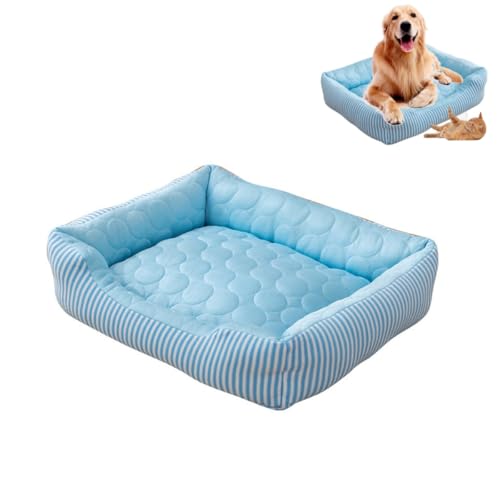 KEDAOLA Hundebett, Sommer-Schlafmatratze, kühl und warm, Haustierbett mit rutschfester Unterseite, weiche Hundehütte für kleine, mittelgroße Hunde und Katzen (Hellblau, 70 x 55 cm) von KEDAOLA