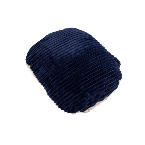 KEDAOLA Hundebett, flauschig, bequem, wendbar, Haustier-Katzenbett, Kissen mit abnehmbarem Bezug, für kleine, mittelgroße Hunde und Katzen (cremefarben + dunkelblau) von KEDAOLA