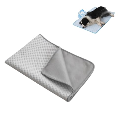 KEDAOLA Hundekühlmatte, Kühlmatte für Hunde, Sommerkühlmatte, selbstkühlende Hundematte, rutschfeste Hundematte für kleine, mittlere, große Hunde, Katzen (grau,70 x 55 cm) von KEDAOLA