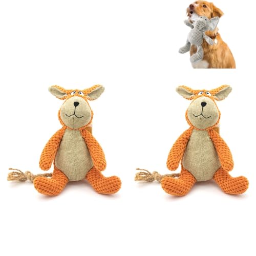 KEDAOLA Plüsch-Hundespielzeug, Elefanten-Hasen-Gorillas, quietschendes Haustierspielzeug, beruhigendes interaktives Katzenspielzeug für Katzen, Welpen, kleine Hunde (2 Kaninchen) von KEDAOLA