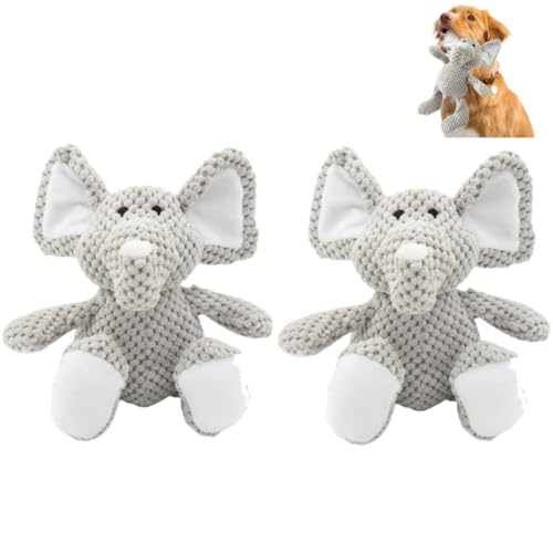 KEDAOLA Plüsch-Hundespielzeug, Elefanten-Hasen-Gorillas, quietschendes Haustierspielzeug, beruhigendes interaktives Katzenspielzeug für Katzen, Welpen, kleine Hunde (2 Stück Elefant) von KEDAOLA