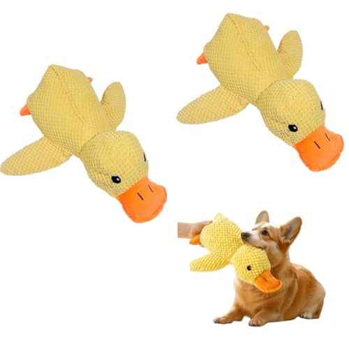KEDAOLA Quietschendes Hundespielzeug aus Plüsch zum Kauen, Angstberuhigend, interaktives Welpenspielzeug für kleine, mittelgroße Hunde, 2 Stück von KEDAOLA