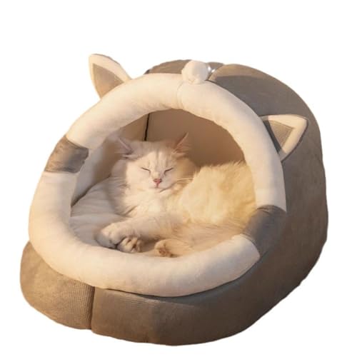 Katzenbett für den Innenbereich mit hängendem Flaumball, bequemes Schlafzelthaus, abnehmbares Kissen, rutschfeste Unterseite, tragbare faltbare Haustierhöhle für kleine mittelgroße Haustiere (30 x 30 Katzenbett für den Innenbereich mit hängendem Flaumball, bequemes Schlafzelthaus, abnehmbares Kissen, rutschfeste Unterseite, tragbare faltbare Haustierhöhle für kleine mittelgroße Haustiere (30 x 30 von KEDAOLA