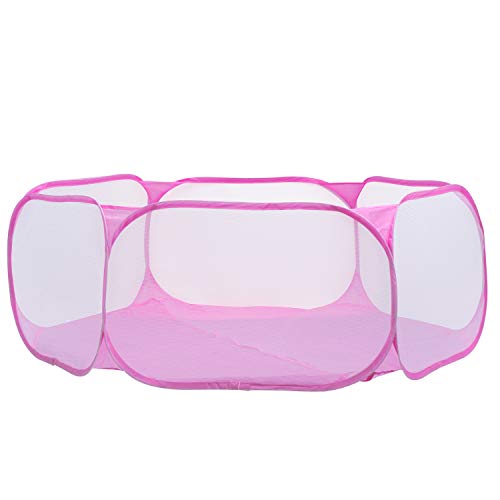 KEESIN Kleintierkäfig, Kleintierlaufstall, atmungsaktives Haustiergehege, geeignet als Hamsterkäfig, Kaninchenkäfig und andere Kleintierkäfige (Rosa) von KEESIN