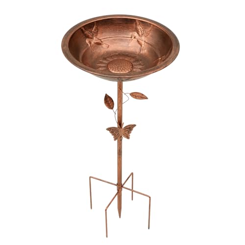 KEGAJEGA 2 In 1 Vogeltränke Stehend 76x32,5cm Vogelbad für Draußen Garten Metall Wassertränke für Vögel Vogeltränke Winterfest Vogelbecken Vogelbad Garten für Wildvögel von KEGAJEGA