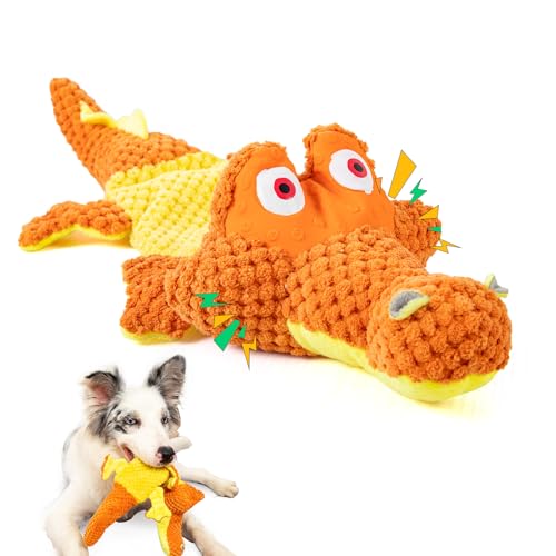 KEITTPEET Quietschendes Hundespielzeug aus Plüsch, Krokodil-Motiv, interaktives Hundespielzeug mit weichem Stoff, Welpenspielzeug, um sie zu beschäftigen, Kauspielzeug für kleine, mittelgroße und KEITTPEET Quietschendes Hundespielzeug aus Plüsch, Krokodil-Motiv, interaktives Hundespielzeug mit weichem Stoff, Welpenspielzeug, um sie zu beschäftigen, Kauspielzeug für kleine, mittelgroße und von KEITTPEET