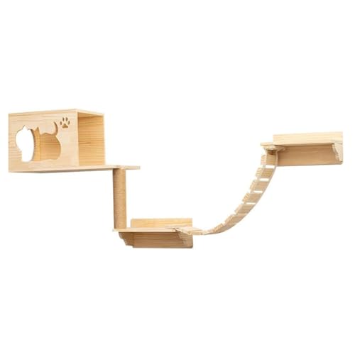 KEJIAWU Katzen-Wandregale aus Holz for große Katzen, Transparente Betten zum Schlafen und Ausruhen(5PCS) von KEJIAWU