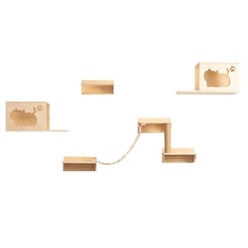 KEJIAWU Katzen-Wandregale aus Holz for große Katzen, Transparente Betten zum Schlafen und Ausruhen(8PCS-A) von KEJIAWU