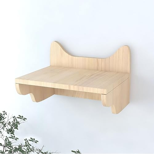 KEJIAWU Wandregale for Katzen mit Verbindungsbrücke - Massives Holz-Katzemöbel zum Klettern, Spielen und Entspannen - Wandaufgehängte Katzenhäuser(1PCS-A) von KEJIAWU