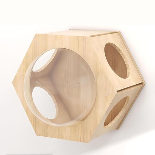 KEJIAWU Wandregale for Katzen mit Verbindungsbrücke - Massives Holz-Katzemöbel zum Klettern, Spielen und Entspannen - Wandaufgehängte Katzenhäuser(1PCS-C) von KEJIAWU