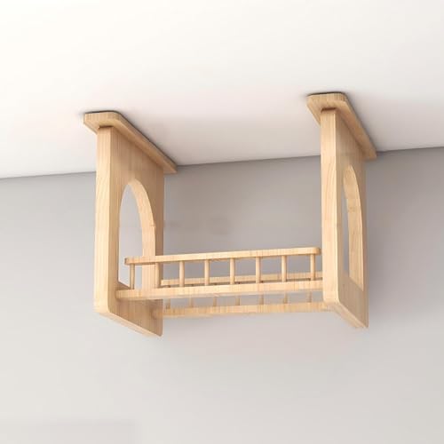 KEJIAWU Wandregale for Katzen mit Verbindungsbrücke - Massives Holz-Katzemöbel zum Klettern, Spielen und Entspannen - Wandaufgehängte Katzenhäuser(1PCS-E) von KEJIAWU