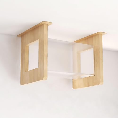 KEJIAWU Wandregale for Katzen mit Verbindungsbrücke - Massives Holz-Katzemöbel zum Klettern, Spielen und Entspannen - Wandaufgehängte Katzenhäuser(1PCS-G) von KEJIAWU