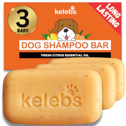 Hundeshampoo gegen Geruch – Citrus Hundeshampoo Bar, natürlich, plastikfrei, vegan, für Frische und Pflege von KELEBS