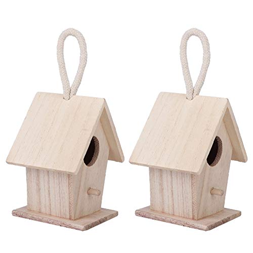 2 Stück Vogelhäuschen aus Holz Zum Aufhängen, Nistkästen für den Außenbereich, Garten, Terrasse, Dekoratives Zubehör von KENANLAN