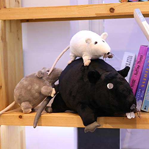 KENANLAN 20 cm Simulation Mausplüschpuppe, Weich Gefüllte Ratte Plüschspielzeug mit Guter Elastizität, Realistischer und Niedlicher Mausform, Minigröße für Kissen, Anhänger, (Schwarz) von KENANLAN