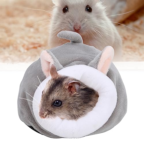 KENANLAN Hamster Schlafnest, Mini süßes Warmes Haustier Hamster Schlafnest aus Baumwolle für Kleintiere, Eichhörnchen-Haus, Käfig-Spielzeug (graues Baby) von KENANLAN