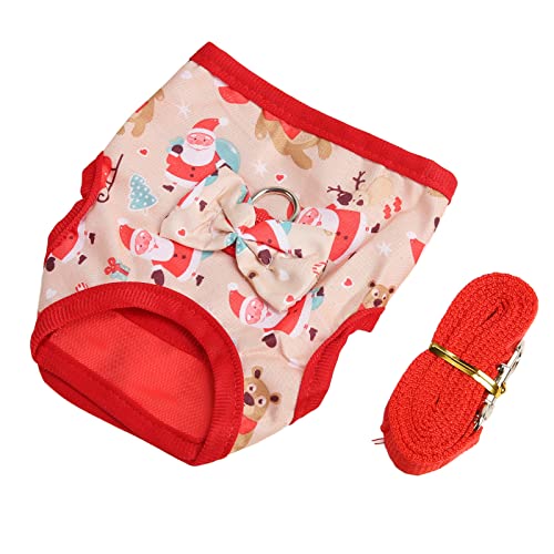 KENANLAN Haustier Schwein Weste Kaninchen Weste Kabelbaum Set Niedliches Lustiges Weihnachtsmuster Kleiner Haustierweste Leine für Weihnachtsfeier (L) von KENANLAN