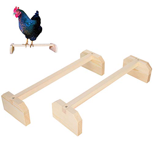 Hühnerstange, 2 Stück Holz groß Vogelständer Training Hühner Schlafplatz Heimtierbedarf von KENANLAN