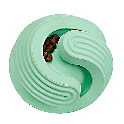KENANLAN Hundefutter-Spenderball, Puzzle-Spielzeug, Zahnreinigung, Zahnreinigungsball für Interaktives Training, Kauspielzeug mit Leckerli-Spenderfunktion, Hundeleckerl (Grün) von KENANLAN