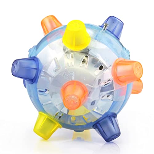 KENANLAN Springball für Hund 12 * 9 * 11 Haustier Leuchtender Hüpfball Spielzeug für Hunde Blinkender Ball Elastischer Blitz LED Hundespielzeug mit Licht und Musik Geschenk für Haustiere von KENANLAN