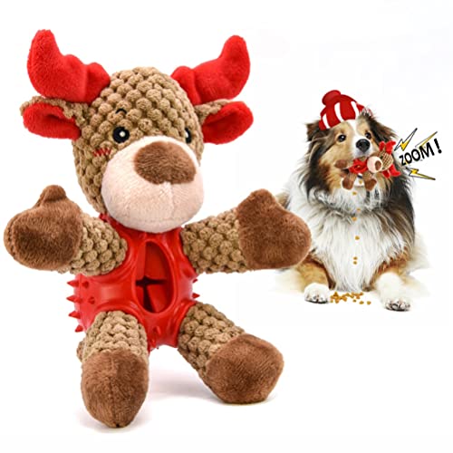 KENANLAN Weihnachtshundspielzeug, Elchform Klingt Plüschig für mittel- und Große Hunde, Weihnachtsknotzhund -Hundespielzeug von KENANLAN
