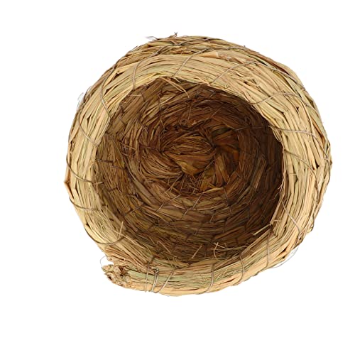 Vogelgrashütte, Handgewebtes Vogelhaus, Geeignet für Sittiche, Wellensittiche, Papageien, Finken, Spatzen von KENANLAN