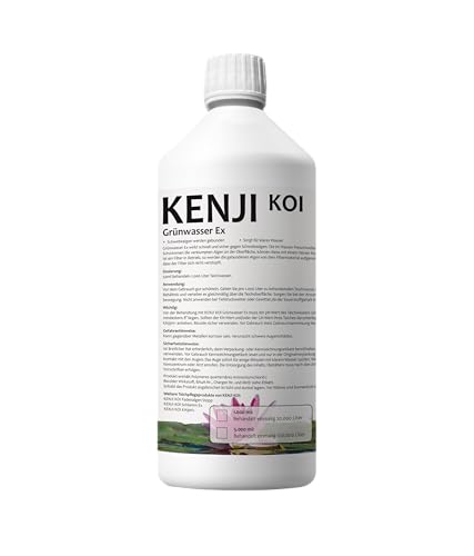 KENJI KOI Grünwasser Ex 5L für 100.000 Liter Teichwasser| Für klares Teichwasser | Teichpflege gegen Grünes Wasser & Algen | GrünwasserEx | Teichwasseraufbereiter für klares Wasser von KENJI KOI