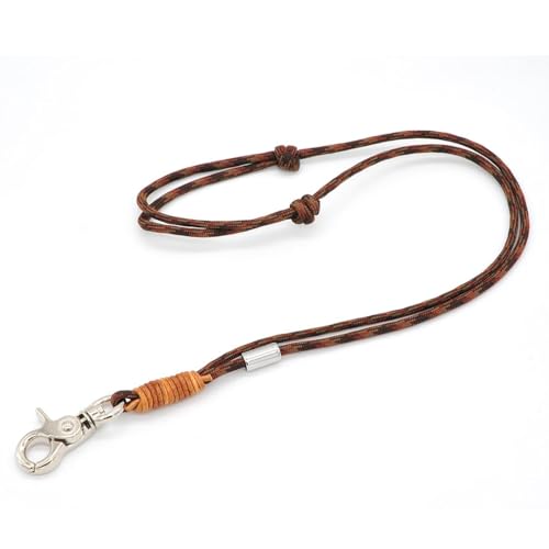 KENSONS for dogs PFEIFENBAND | Braun-mit-Braun | verstellbar | Umhängeband mit kleinem Karabiner für Hundepfeife oder Schlüssel | Schlüsselband | Keychain | handgefertigt von KENSONS for dogs