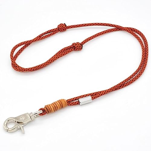 KENSONS for dogs PFEIFENBAND | Orange-Braun | verstellbar | Umhängeband mit kleinem Karabiner für Hundepfeife oder Schlüssel | Schlüsselband | Keychain | handgefertigt von KENSONS for dogs