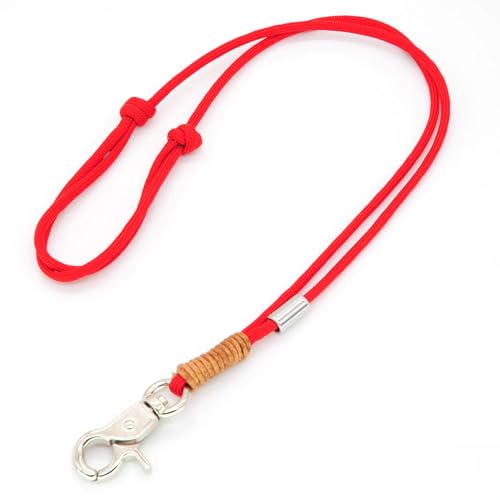 KENSONS for dogs PFEIFENBAND | Rot | verstellbar | Umhängeband mit kleinem Karabiner für Hundepfeife oder Schlüssel | Schlüsselband | Keychain | handgefertigt von KENSONS for dogs