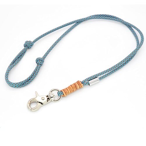 KENSONS for dogs PFEIFENBAND | Schoko-Türkis | verstellbar | Umhängeband mit kleinem Karabiner für Hundepfeife oder Schlüssel | Schlüsselband | Keychain | handgefertigt von KENSONS for dogs