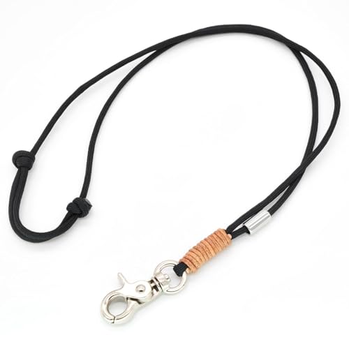 KENSONS for dogs PFEIFENBAND | Schwarz | verstellbar | Umhängeband mit kleinem Karabiner für Hundepfeife oder Schlüssel | Schlüsselband | Keychain | handgefertigt von KENSONS for dogs