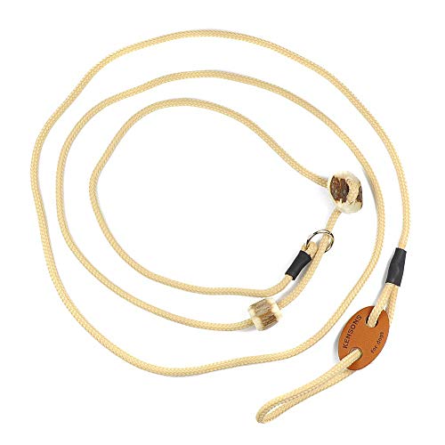 Showleine MIT Stopper/Zugstopp - Beige | 4 mm Durchmesser x 160 cm Länge - Sportliche Vorführleine/Ausstellungsleine für Hundeausstellungen Showleine MIT Stopper/Zugstopp - Beige | 4 mm Durchmesser x 160 cm Länge - Sportliche Vorführleine/Ausstellungsleine für Hundeausstellungen von KENSONS for dogs
