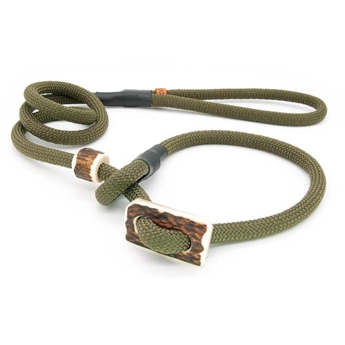 Retrieverleine 10 mm | Oliv | Moxon-Leine mit hochwertigem Horn-Zugstopp | robuste, wetterfeste Hundeleine aus Tau mit integrierter Halsung - 130 cm Retrieverleine 10 mm | Oliv | Moxon-Leine mit hochwertigem Horn-Zugstopp | robuste, wetterfeste Hundeleine aus Tau mit integrierter Halsung - 130 cm von KENSONS for dogs