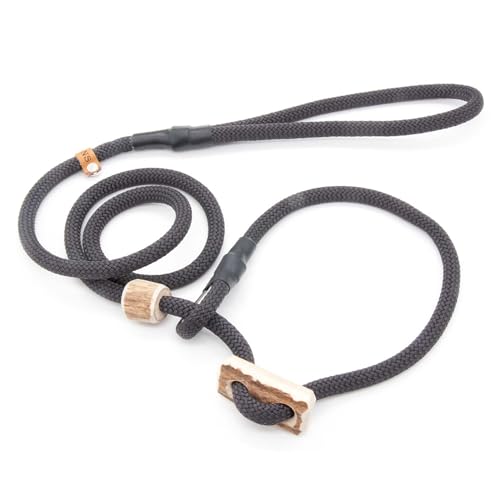 Retrieverleine 8 mm | Anthrazit | Moxon-Leine mit hochwertigem Horn-Zugstopp | robuste, wetterfeste Hundeleine aus Tau mit integrierter Halsung - 120 cm Retrieverleine 8 mm | Anthrazit | Moxon-Leine mit hochwertigem Horn-Zugstopp | robuste, wetterfeste Hundeleine aus Tau mit integrierter Halsung - 120 cm von KENSONS for dogs