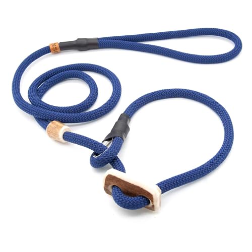 Retrieverleine 8 mm | Indigo | Moxon-Leine mit hochwertigem Horn-Zugstopp | robuste, wetterfeste Hundeleine aus Tau mit integrierter Halsung - 190 cm Retrieverleine 8 mm | Indigo | Moxon-Leine mit hochwertigem Horn-Zugstopp | robuste, wetterfeste Hundeleine aus Tau mit integrierter Halsung - 190 cm von KENSONS for dogs