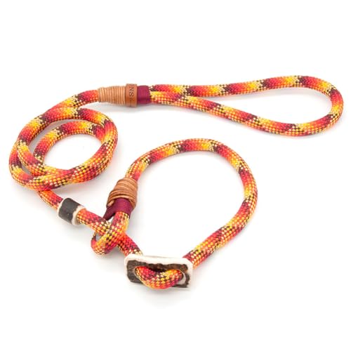 Retrieverleine & Moxonleine aus Tau mit Zugstopp (Dragon, Ø10mm, 200cm) Hundeleine für mittelgroße & große Hunde - Hunde Retriever & Moxon Leine integriertes Halsband lang + kurz von KENSONS for dogs