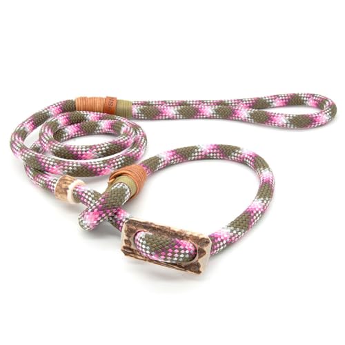 Retrieverleine & Moxonleine aus Tau mit Zugstopp (Sweet Snake, Ø10mm, 110cm) Hundeleine für mittelgroße & große Hunde - Hunde Retriever & Moxon Leine integriertes Halsband lang + kurz von KENSONS for dogs