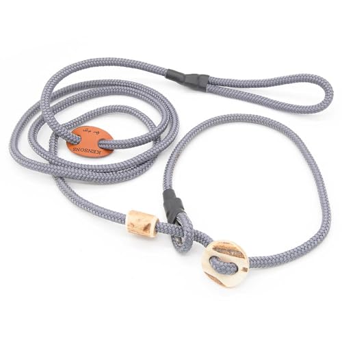 Showleine mit Stopper/Zugstopp - GRAU | 6 mm Durchmesser x 160 cm Länge - Sportliche Vorführleine/Ausstellungsleine für Hundeausstellungen Showleine mit Stopper/Zugstopp - GRAU | 6 mm Durchmesser x 160 cm Länge - Sportliche Vorführleine/Ausstellungsleine für Hundeausstellungen von KENSONS for dogs