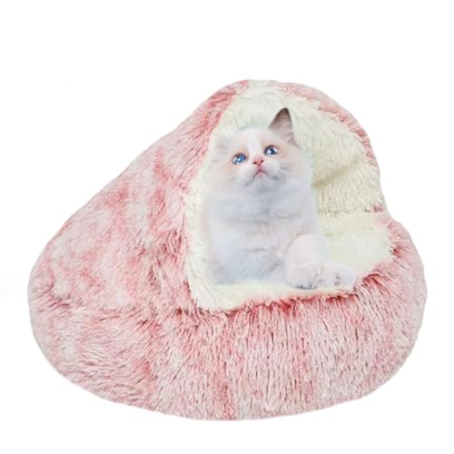 Flauschige Plüsch-Haustierhöhle, Rundes Weiches Plüsch-Nesthöhlen-Katzenbett Mit Kapuze, Kuscheliges Haustier-Schlafnesthöhle, Winterwarmes, Rutschfestes, Maschinengewaschenes Katzenbett Mit Kapuze Fü Flauschige Plüsch-Haustierhöhle, Rundes Weiches Plüsch-Nesthöhlen-Katzenbett Mit Kapuze, Kuscheliges Haustier-Schlafnesthöhle, Winterwarmes, Rutschfestes, Maschinengewaschenes Katzenbett Mit Kapuze Fü von KERALI