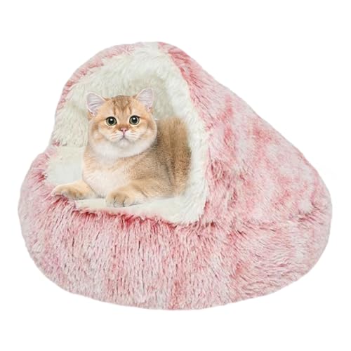 Flauschige Plüsch-Haustierhöhle, Rundes Weiches Plüsch-Nesthöhlen-Katzenbett Mit Kapuze, Kuscheliges Haustier-Schlafnesthöhle, Winterwarmes, Rutschfestes, Maschinengewaschenes Katzenbett Mit Kapuze Fü Flauschige Plüsch-Haustierhöhle, Rundes Weiches Plüsch-Nesthöhlen-Katzenbett Mit Kapuze, Kuscheliges Haustier-Schlafnesthöhle, Winterwarmes, Rutschfestes, Maschinengewaschenes Katzenbett Mit Kapuze Fü von KERALI